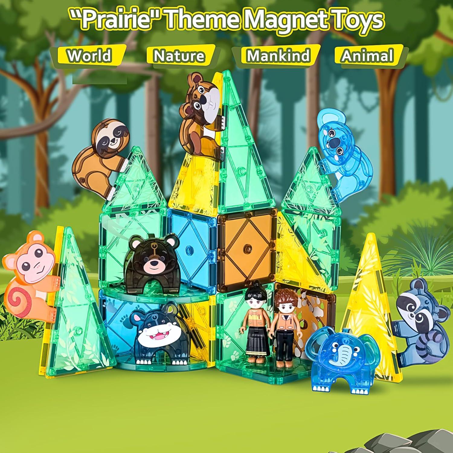 Juego de Azulejos Magnéticos ASAGO Animales Safari 62 Piezas