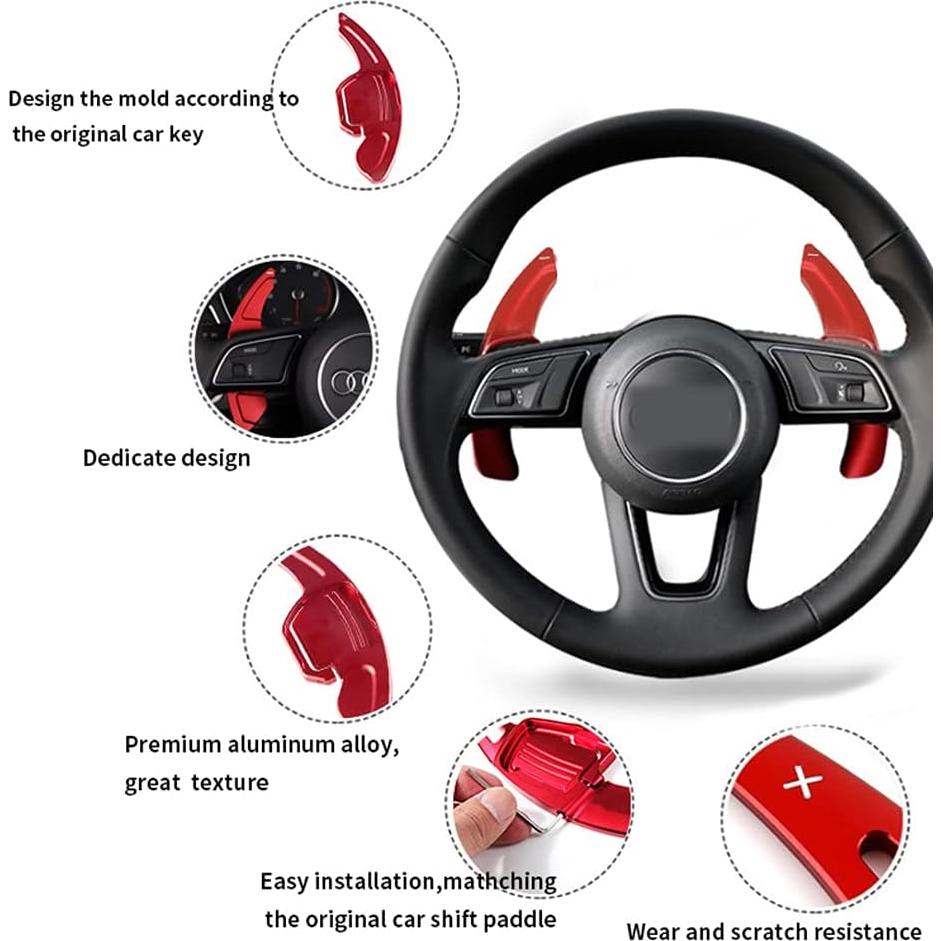 Extensiones de Palanca de Cambio Rojo SANRILY para Audi A3 A4 A5 A6 A7 A8 Q3 Q5 Q7 TT TTS S3 S5 S6 S7 S8 SQ5 RS3 RS6 R8