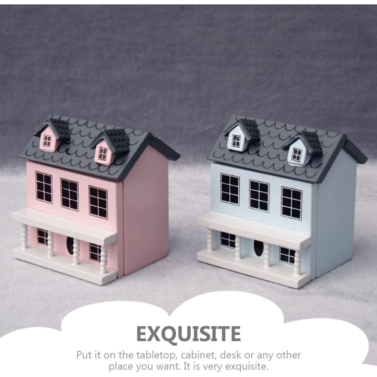 Kit Casa de Muñecas Miniatura Toyvian 18x16x13cm Azul