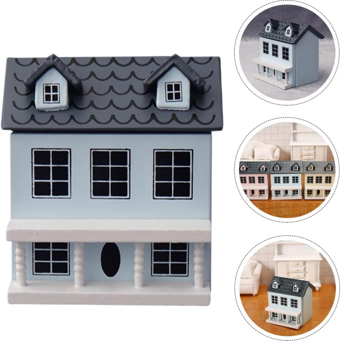 Kit Casa de Muñecas Miniatura Toyvian 18x16x13cm Azul