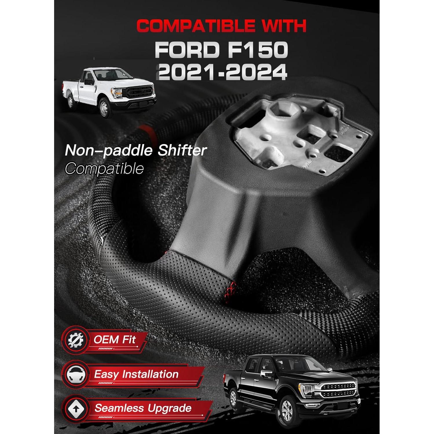 Volante de Fibra de Carbono TESFEEL para Ford F-150 2021-2024
