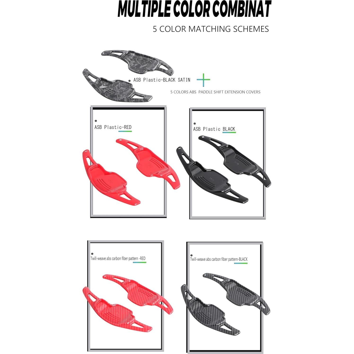 Extensiones de Palanca de Cambio ABS SANRILY para Chevy Camaro 2012-2015 y Cadillac CT6 XT5 2016-2019 - 2 Piezas