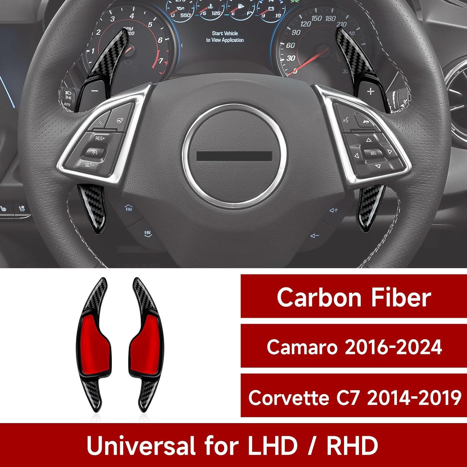 Cubierta de Trim Palanca de Cambio YDMYL Rojo para Chevrolet Camaro 2016-2023/Corvette C7 2014-2019