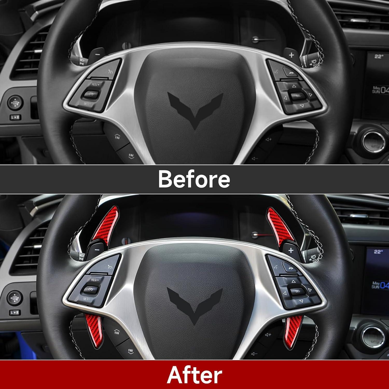 Cubierta de Trim Palanca de Cambio YDMYL Rojo para Chevrolet Camaro 2016-2023/Corvette C7 2014-2019