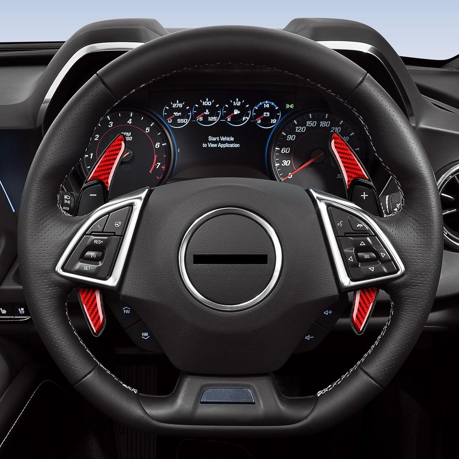 Cubierta de Trim Palanca de Cambio YDMYL Rojo para Chevrolet Camaro 2016-2023/Corvette C7 2014-2019