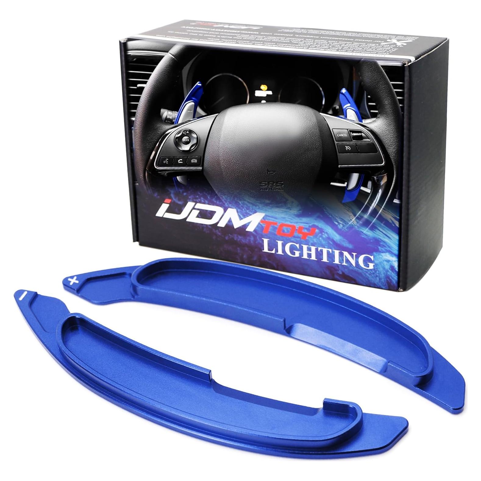 Extensiones de Paletas Aluminio Billet CNC iJDMTOY Azul para Mitsubishi