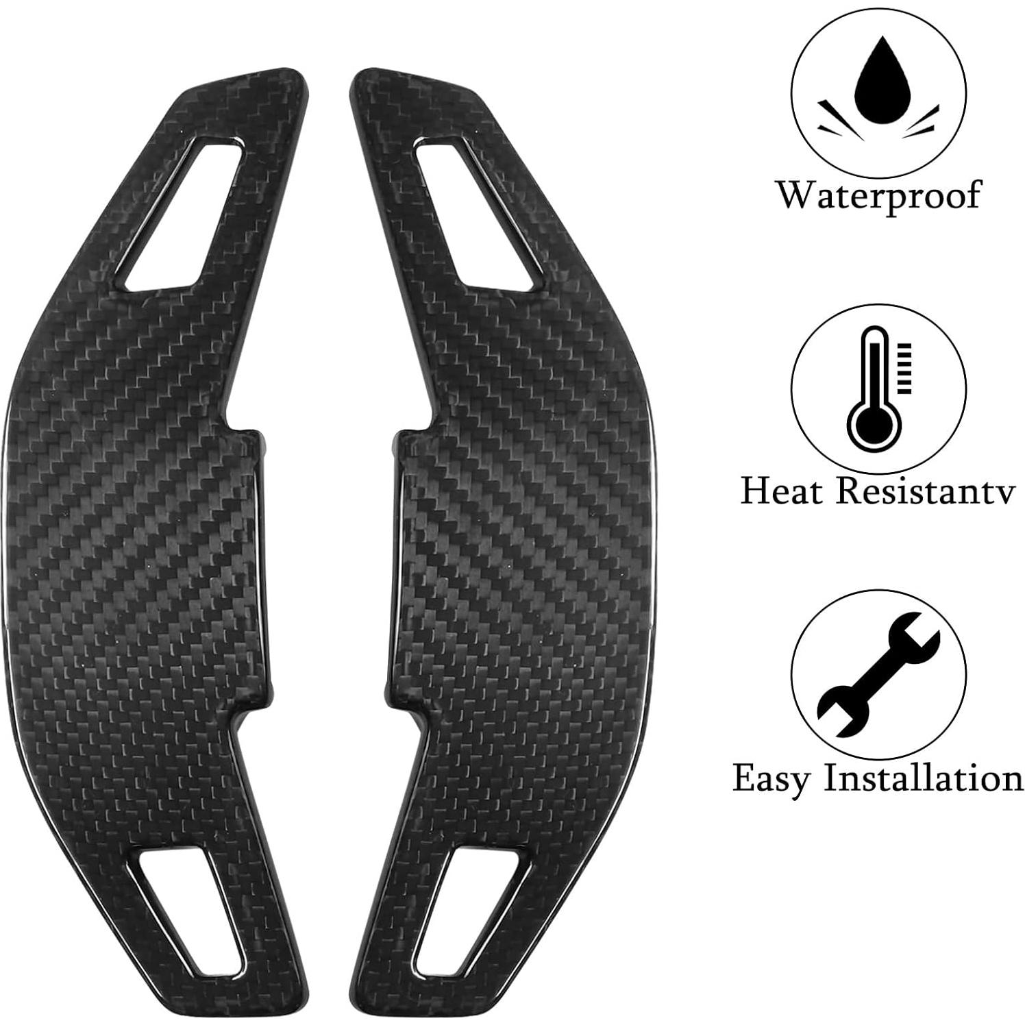 Cubiertas de Palanca de Cambio BLAKAYA para Ford Mustang 2024 - Fibra de Carbono (Negro, 2 Piezas)