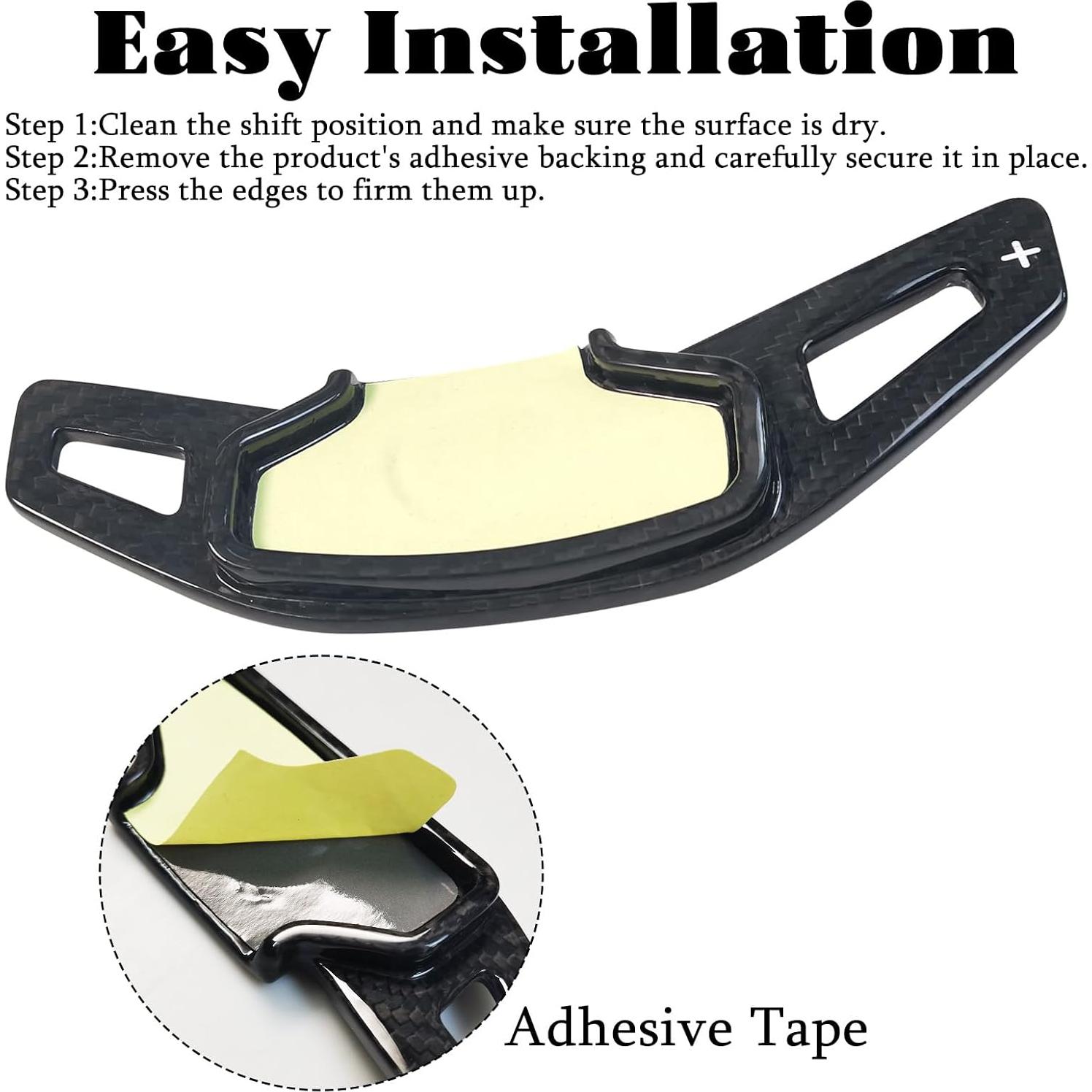 Cubiertas de Palanca de Cambio BLAKAYA para Ford Mustang 2024 - Fibra de Carbono (Negro, 2 Piezas)