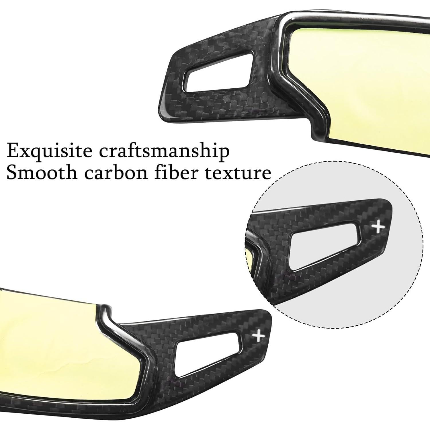 Cubiertas de Palanca de Cambio BLAKAYA para Ford Mustang 2024 - Fibra de Carbono (Negro, 2 Piezas)