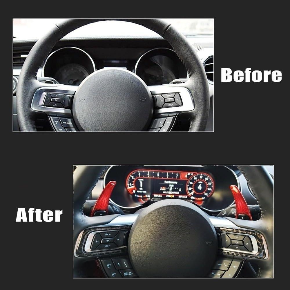 Extensiones de Palanca de Cambio iJDMTOY Rojo Fibra de Carbono Ford Mustang 2015-2021