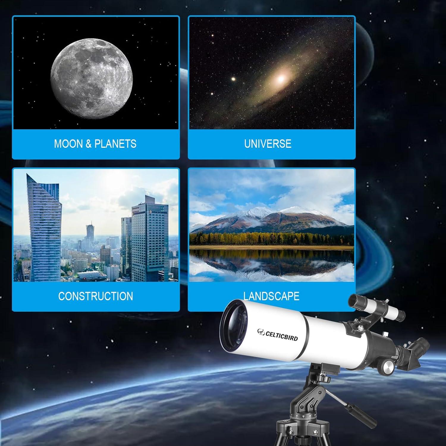 Telescopio Astronómico Celticbird 80mm 600mm para Adultos