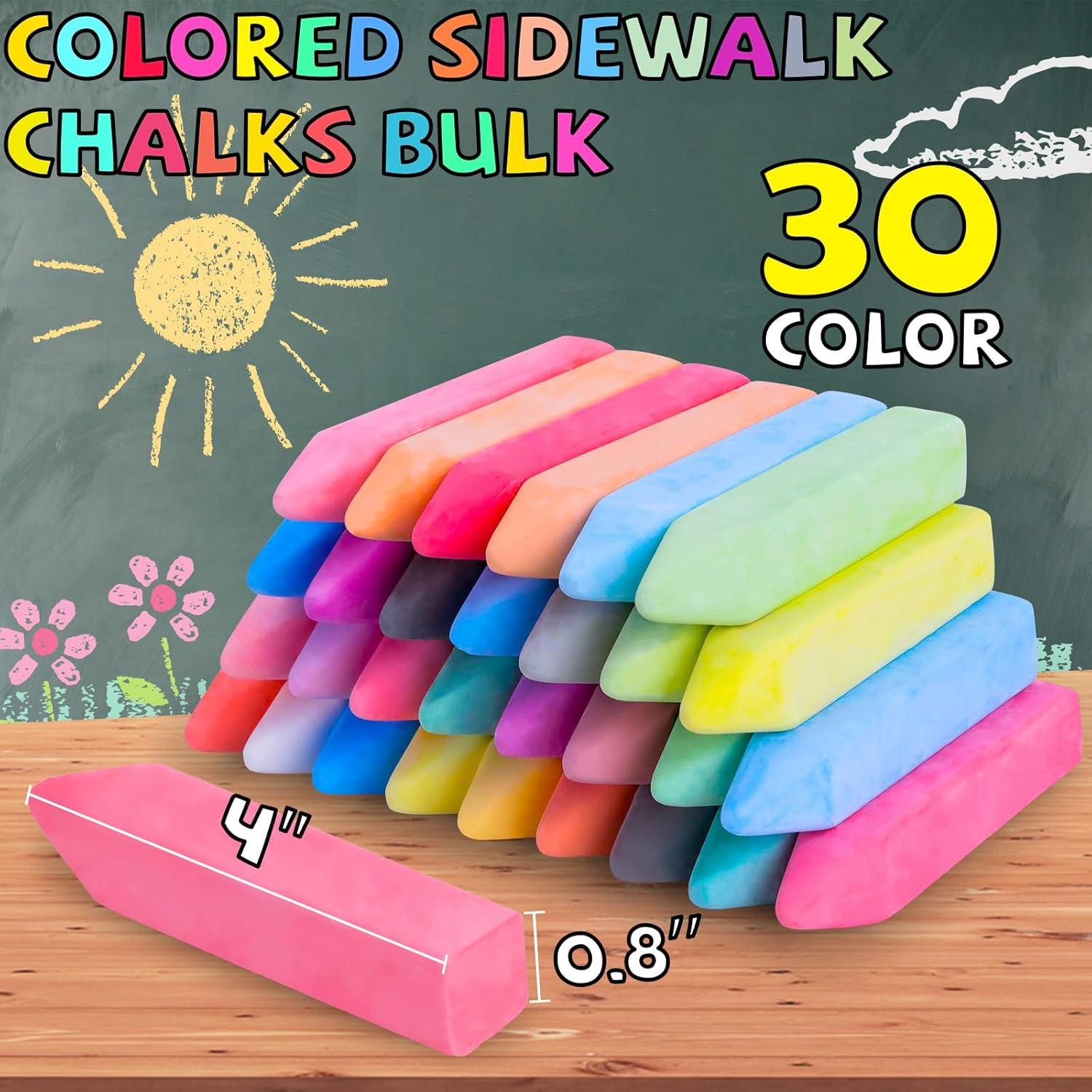 Juego de 60 Tizas Gigantes para Acera BKPVR - 30 Colores