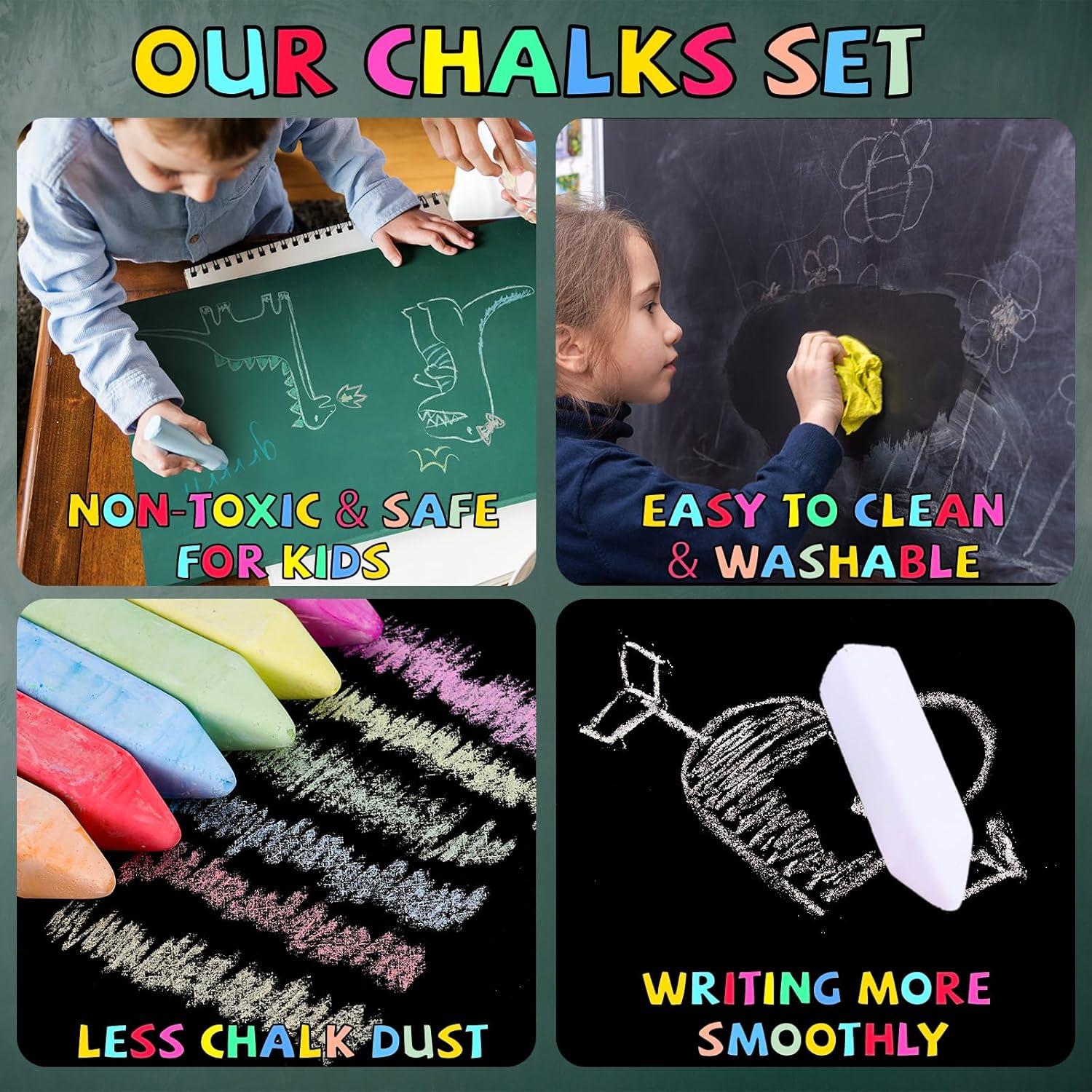 Juego de 60 Tizas Gigantes para Acera BKPVR - 30 Colores