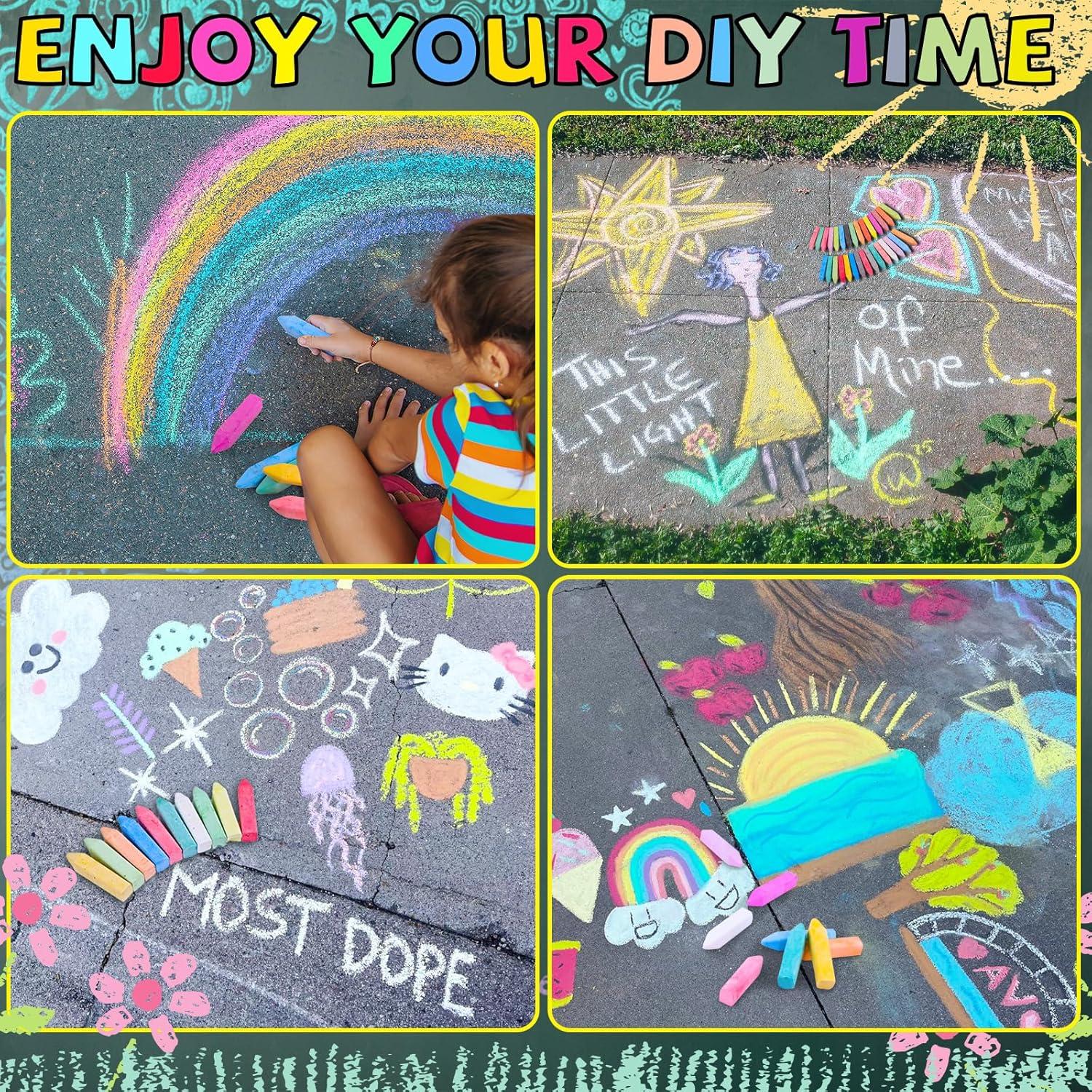 Juego de 60 Tizas Gigantes para Acera BKPVR - 30 Colores