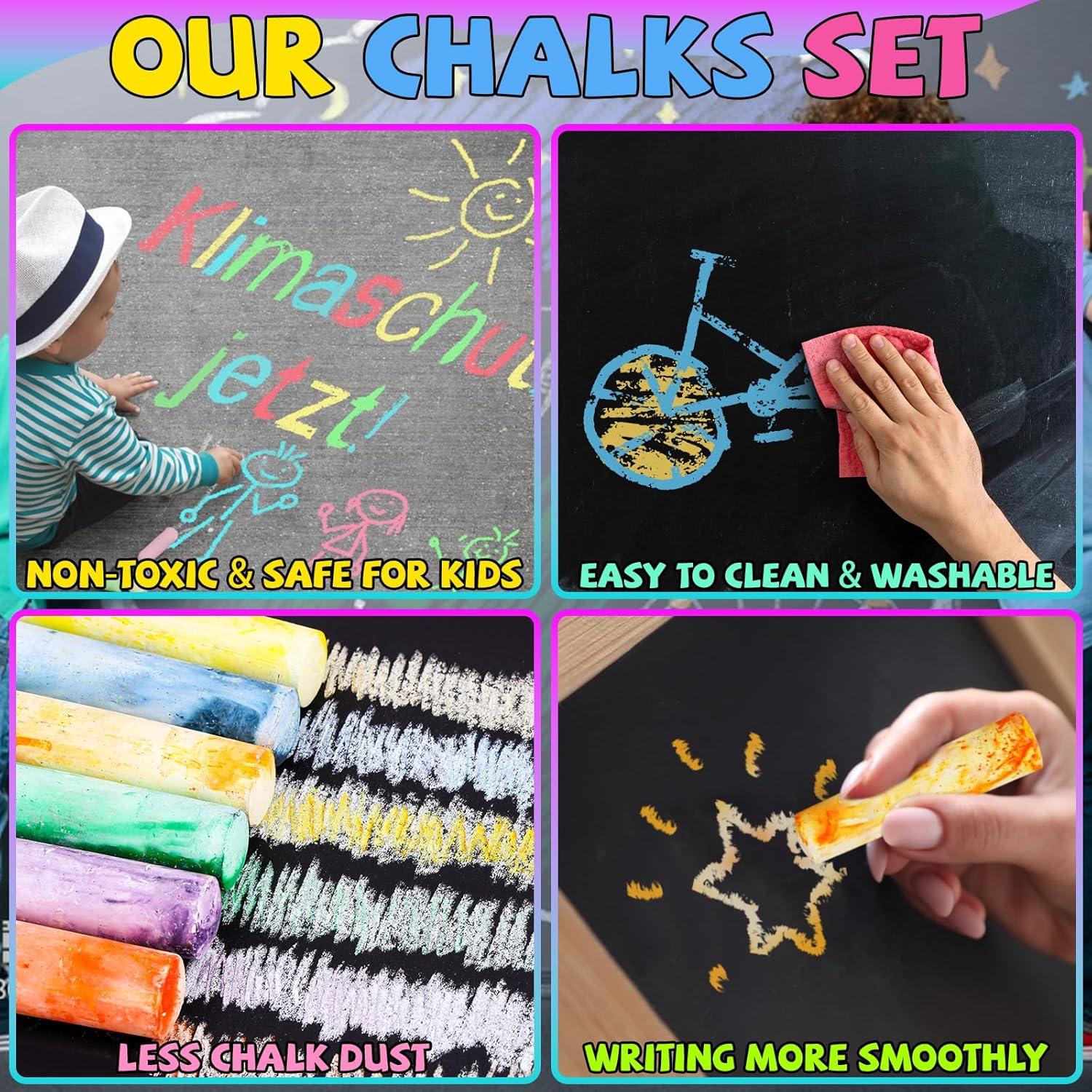 Juego de 60 Tizas Gigantes para Acera Bkpvr Multicolor