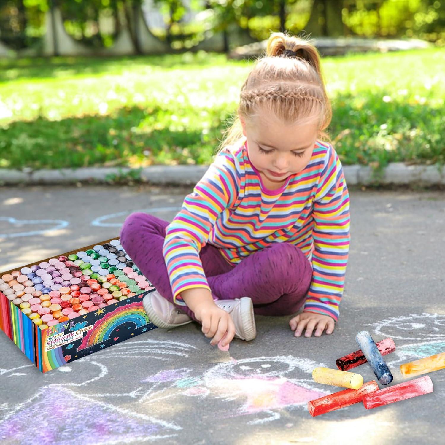 Juego de 60 Tizas Gigantes para Acera Bkpvr Multicolor