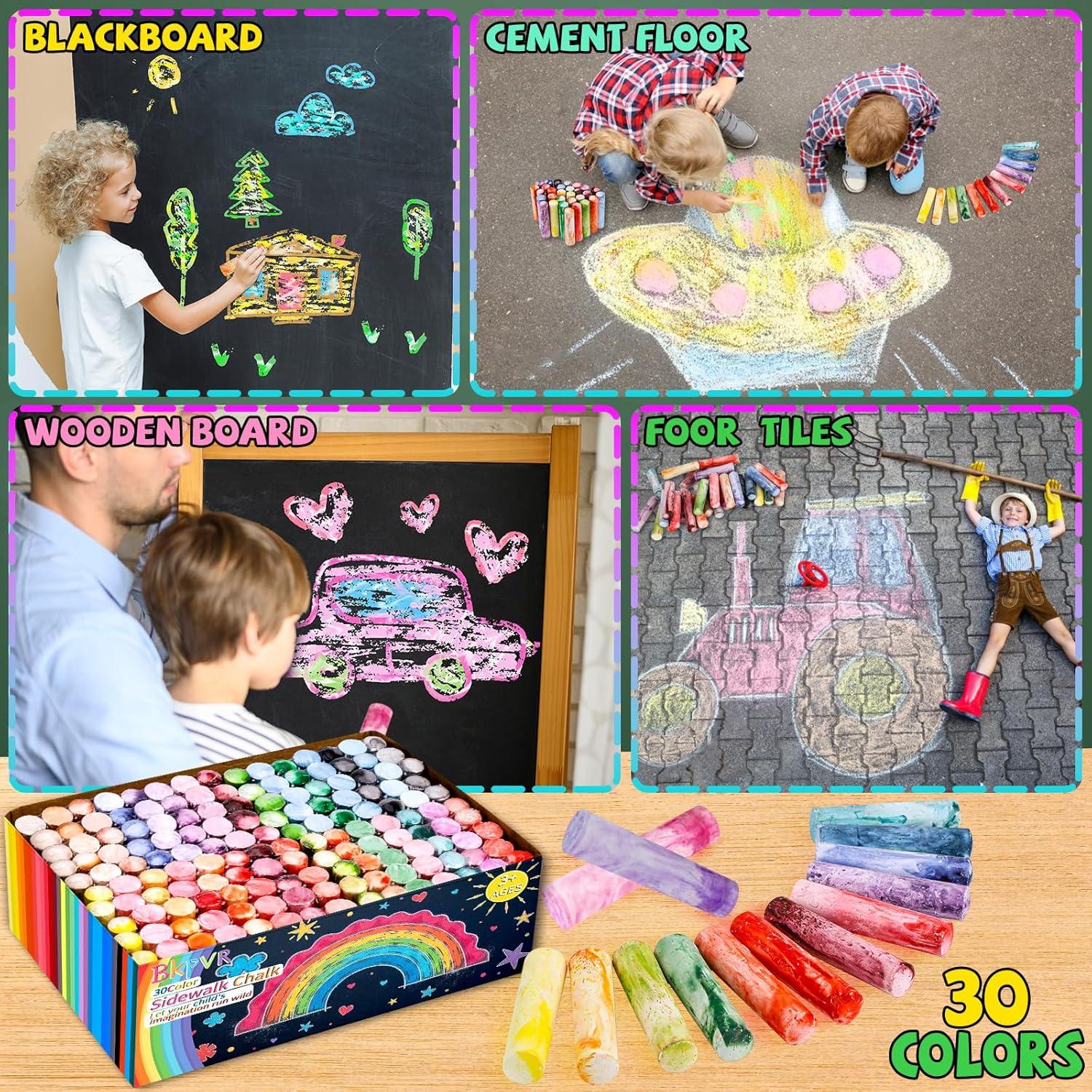 Juego de 60 Tizas Gigantes para Acera Bkpvr Multicolor