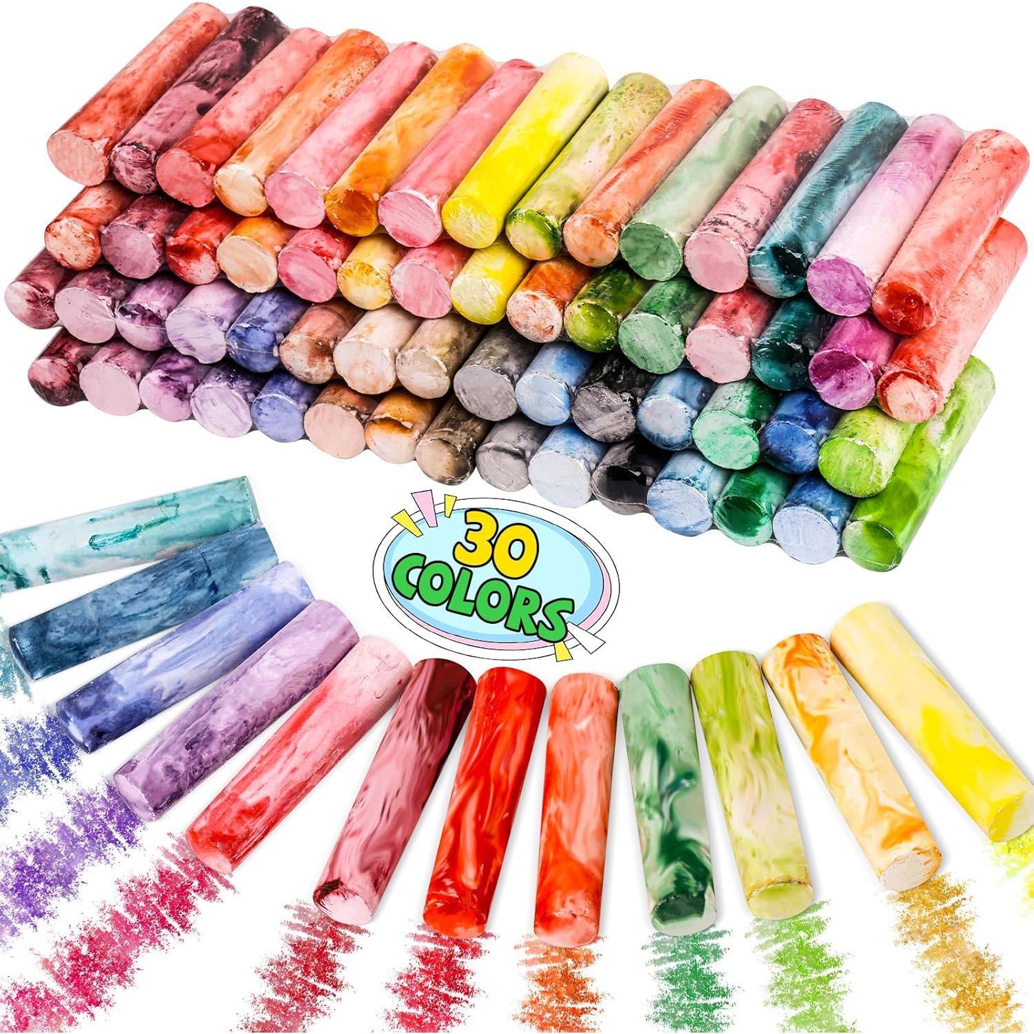 Juego de 60 Tizas Gigantes para Acera Bkpvr Multicolor