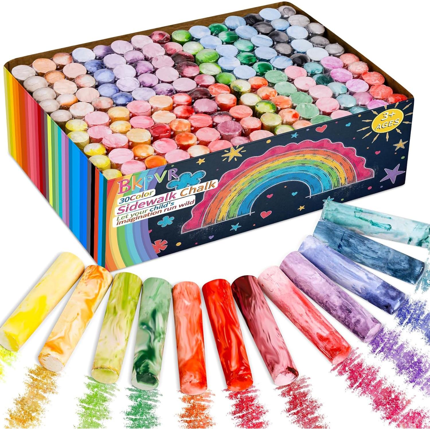 Juego de 60 Tizas Gigantes para Acera Bkpvr Multicolor