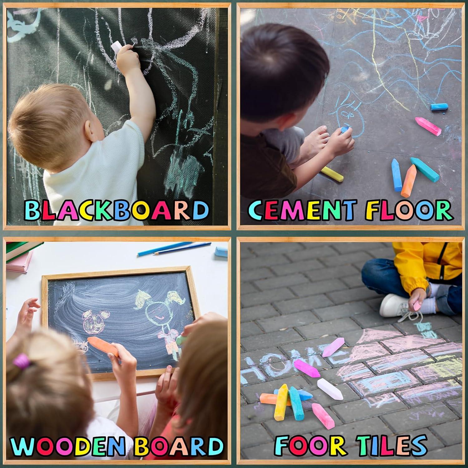 Juego de 60 Tizas Gigantes para Acera Bkpvr Multicolor