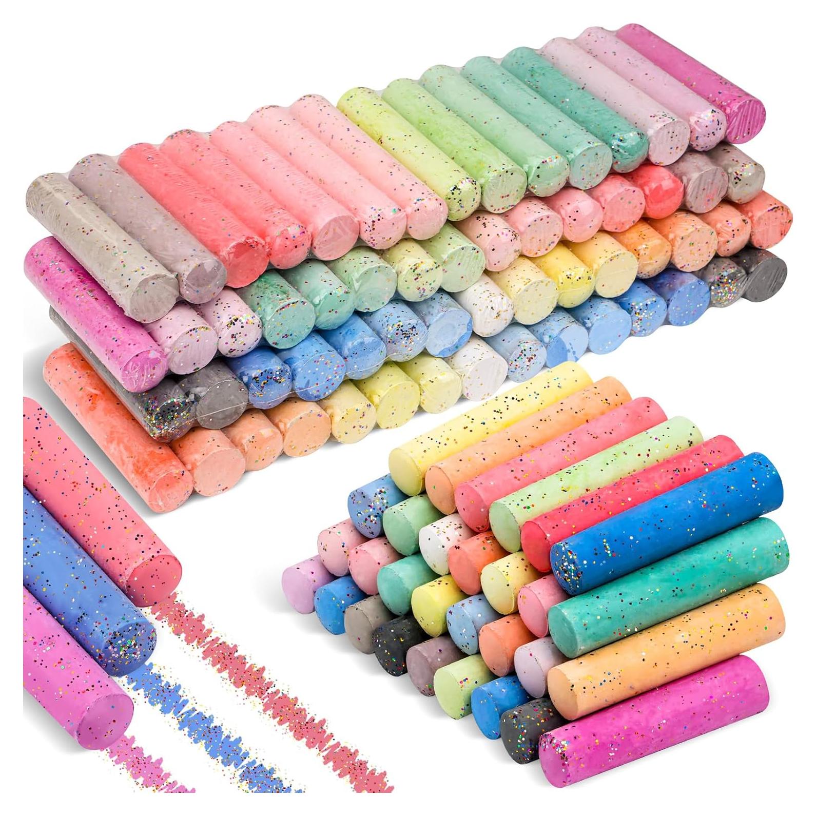 Juego de 60 Tizas Gigantes Coloridas BKPVR para Acera