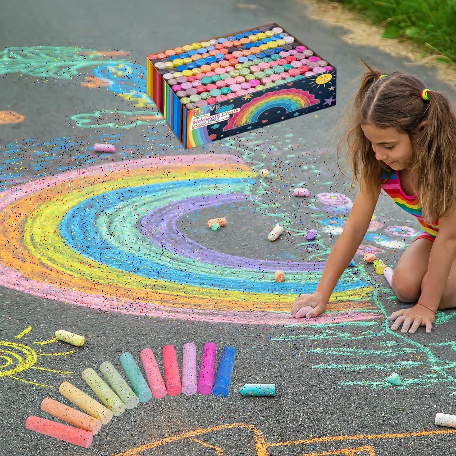 Juego de 60 Tizas Gigantes Coloridas BKPVR para Acera