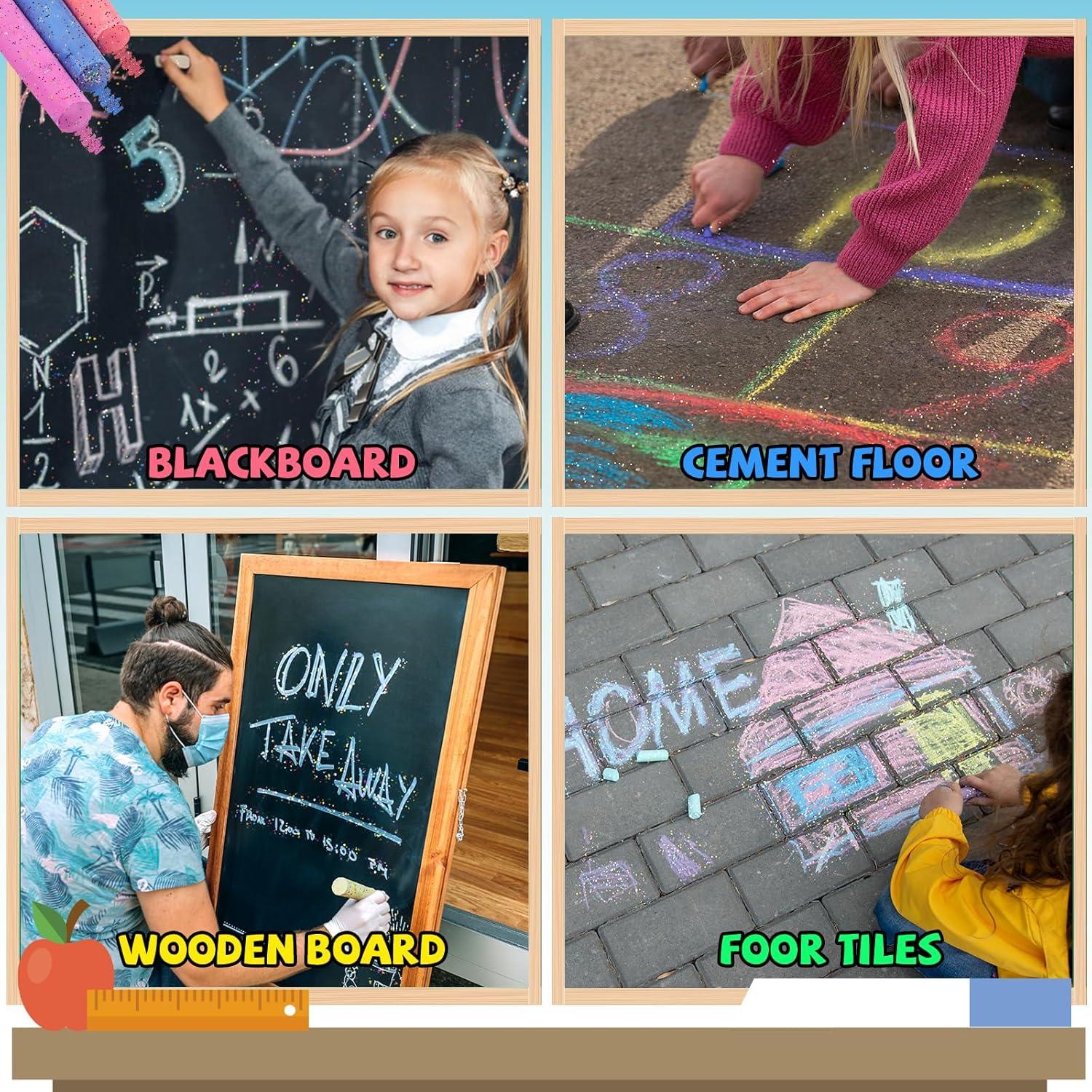 Juego de 60 Tizas Gigantes Coloridas BKPVR para Acera