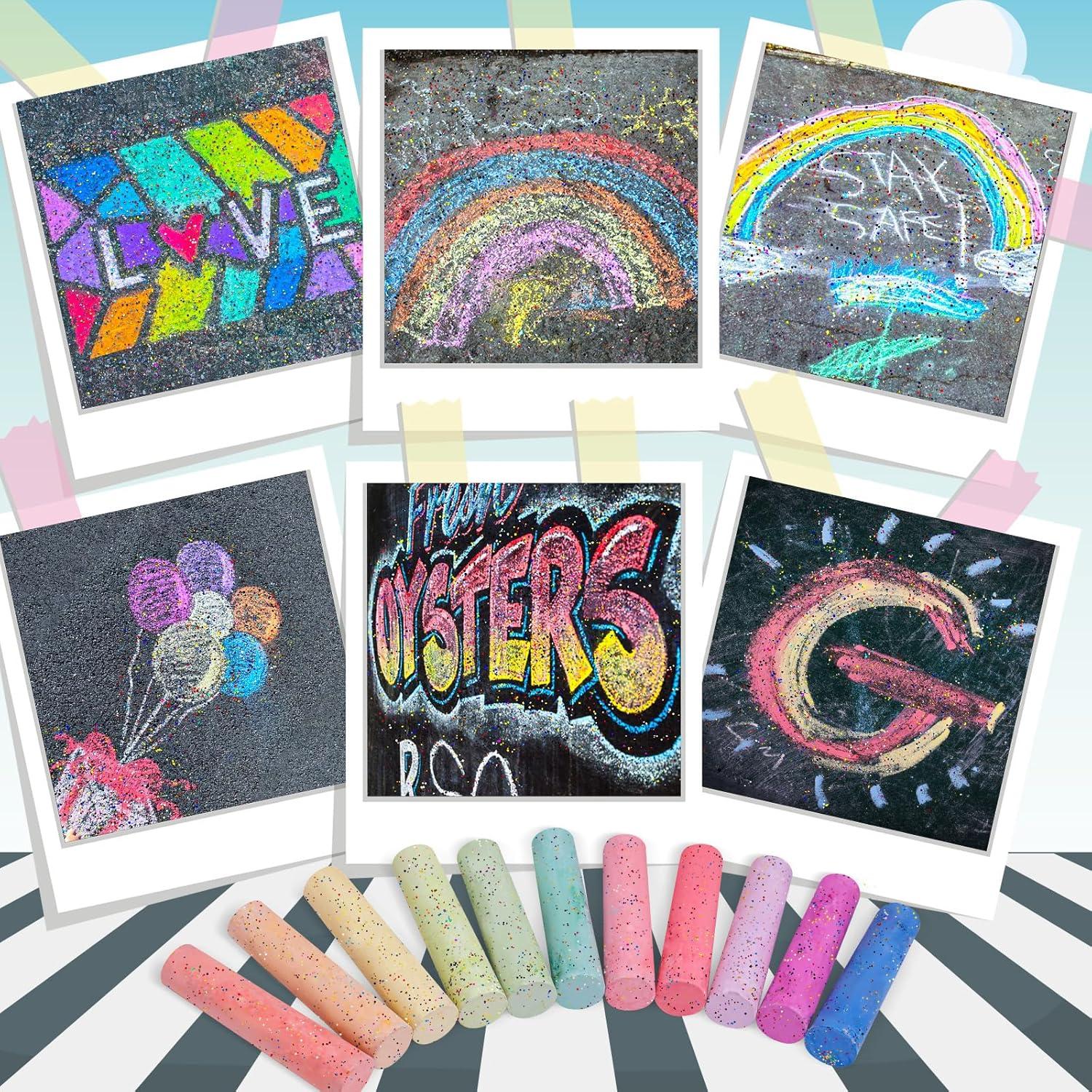 Juego de 60 Tizas Gigantes Coloridas BKPVR para Acera