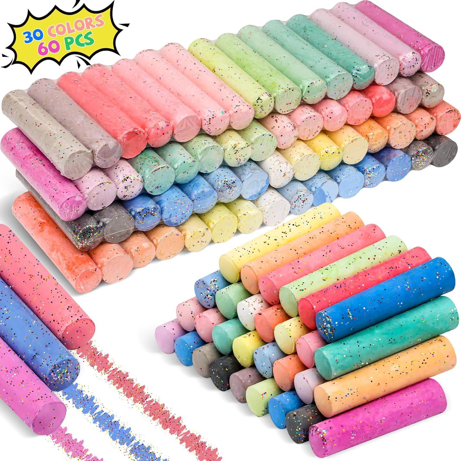 Juego de 60 Tizas Gigantes Coloridas BKPVR para Acera