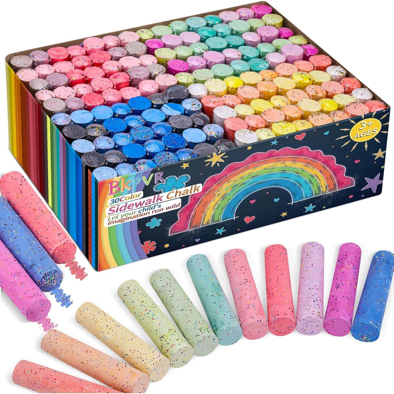 Juego de 60 Tizas Gigantes Coloridas BKPVR para Acera