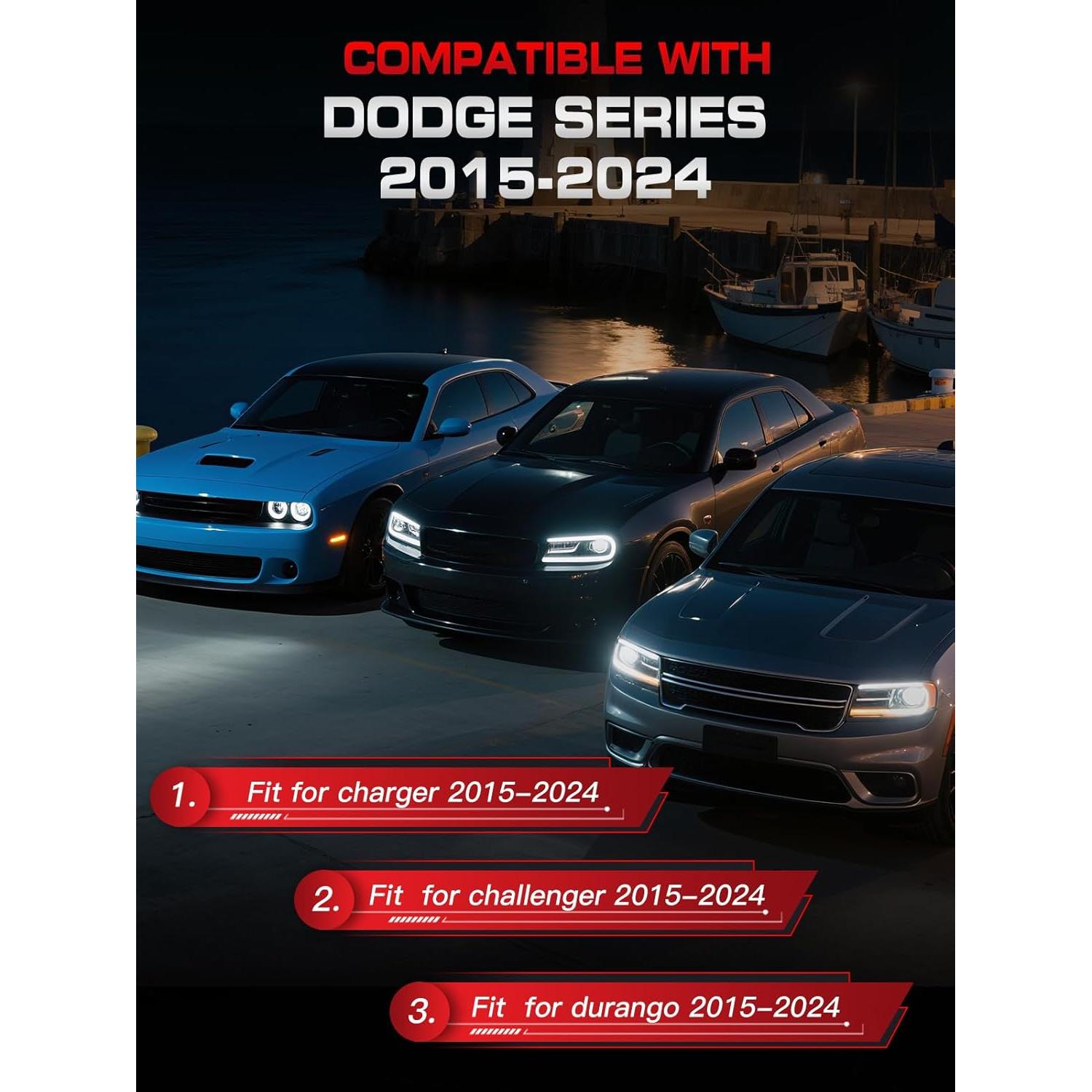 Volante TESFEEL de Fibra de Carbono 38.1cm con LED para Dodge