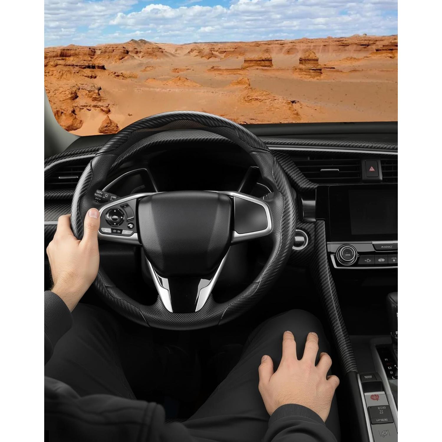 Cubierta de Volante de Fibra de Carbono West Llama para Honda