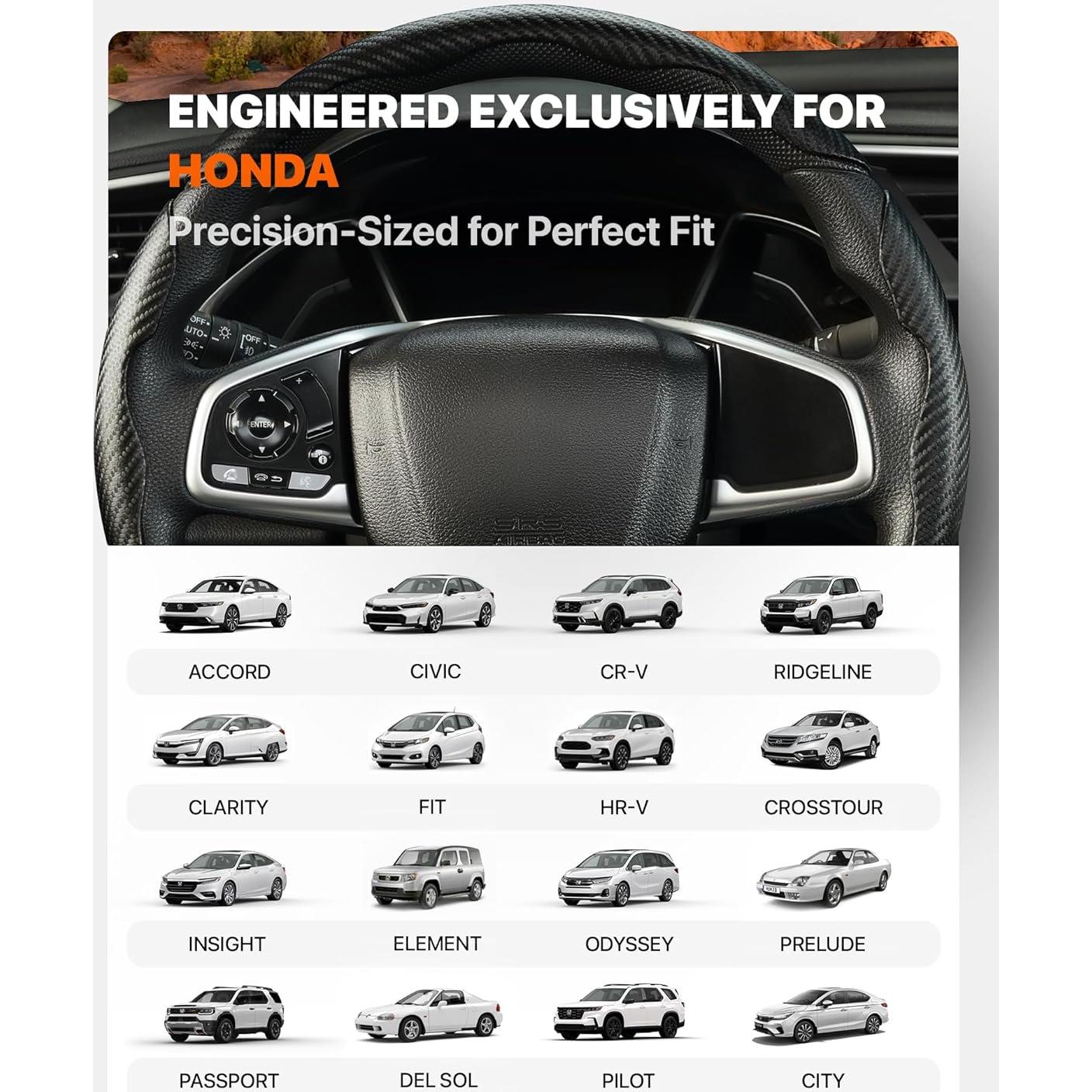 Cubierta de Volante de Fibra de Carbono West Llama para Honda