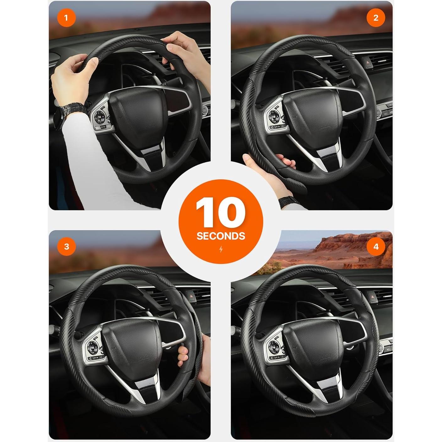 Cubierta de Volante de Fibra de Carbono West Llama para Honda