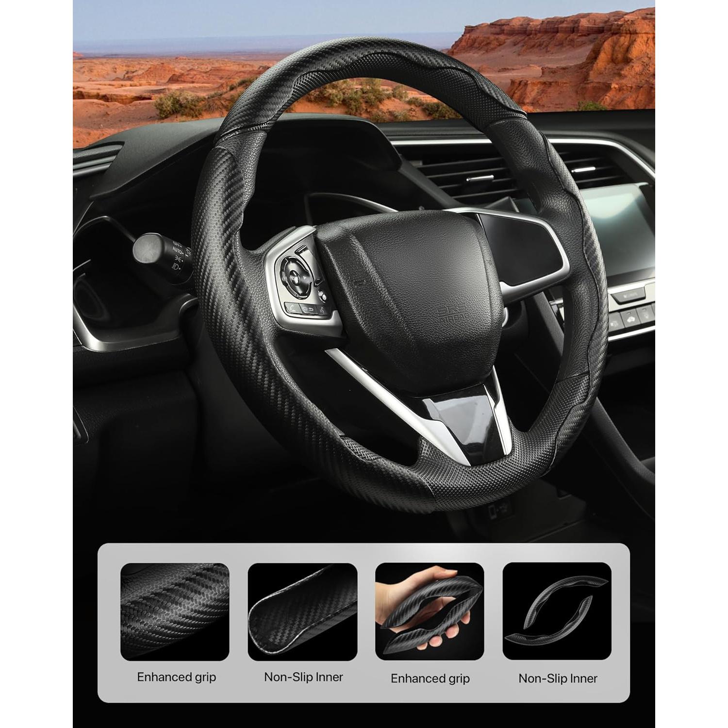 Cubierta de Volante de Fibra de Carbono West Llama para Honda