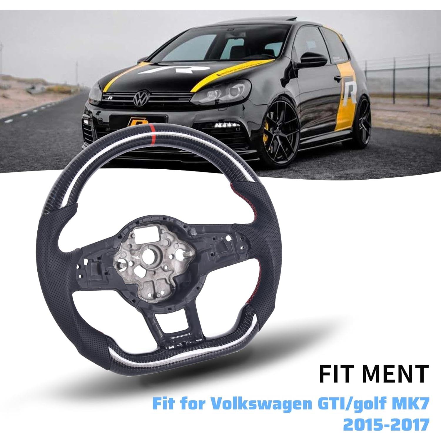 Volante de fibra de carbono EASSAFEX para Volkswagen GTI MK7 2015-2017