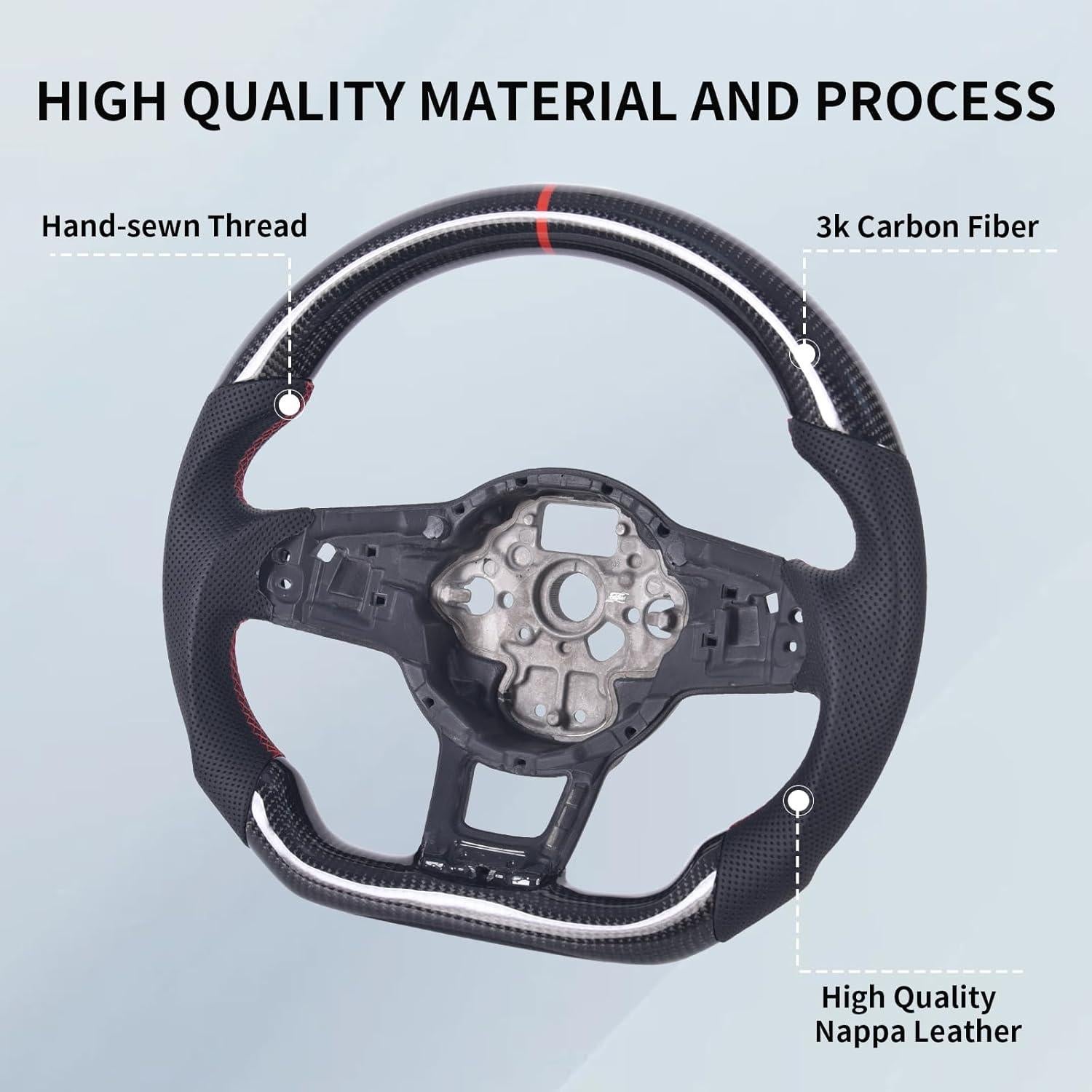 Volante de fibra de carbono EASSAFEX para Volkswagen GTI MK7 2015-2017