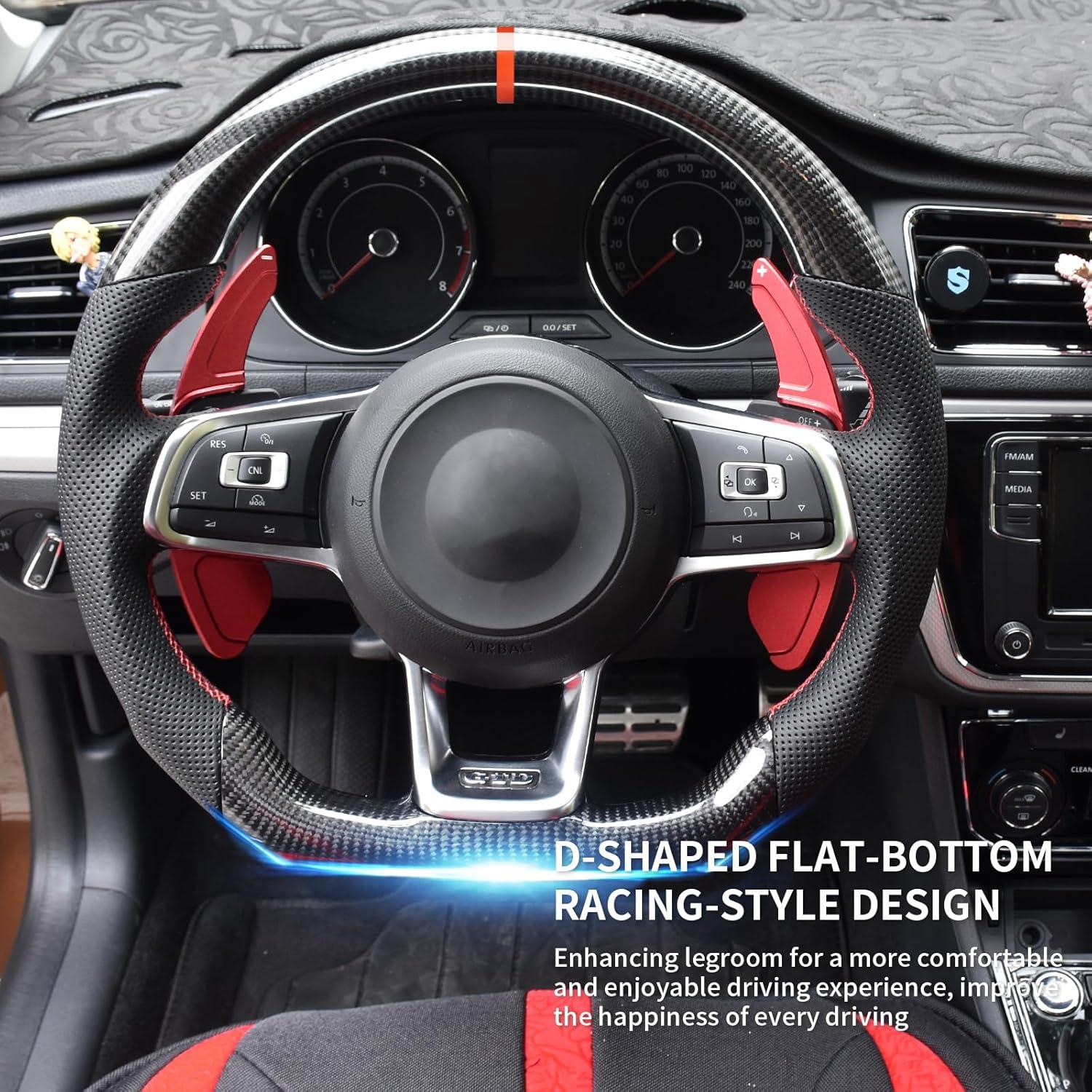 Volante de fibra de carbono EASSAFEX para Volkswagen GTI MK7 2015-2017