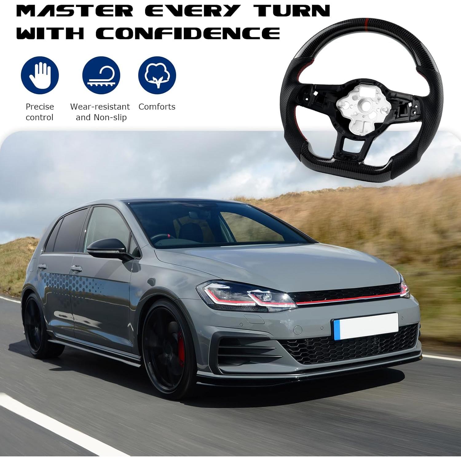 Volante de fibra de carbono VOONKE vRC-MK7 para VW GTI/Golf 2015-2017