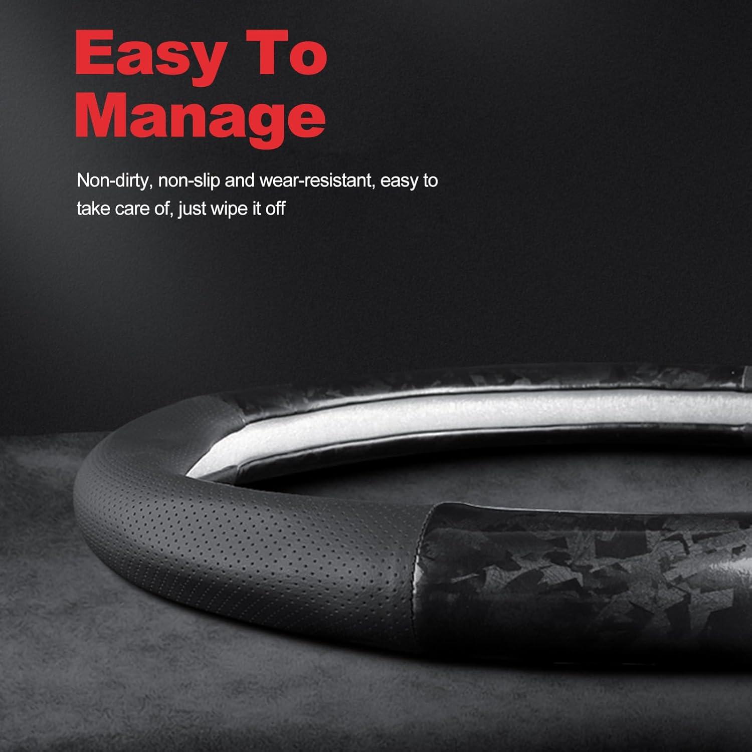 Manga de Volante Ergocar Tipo D 37-38cm Carbono y Cuero