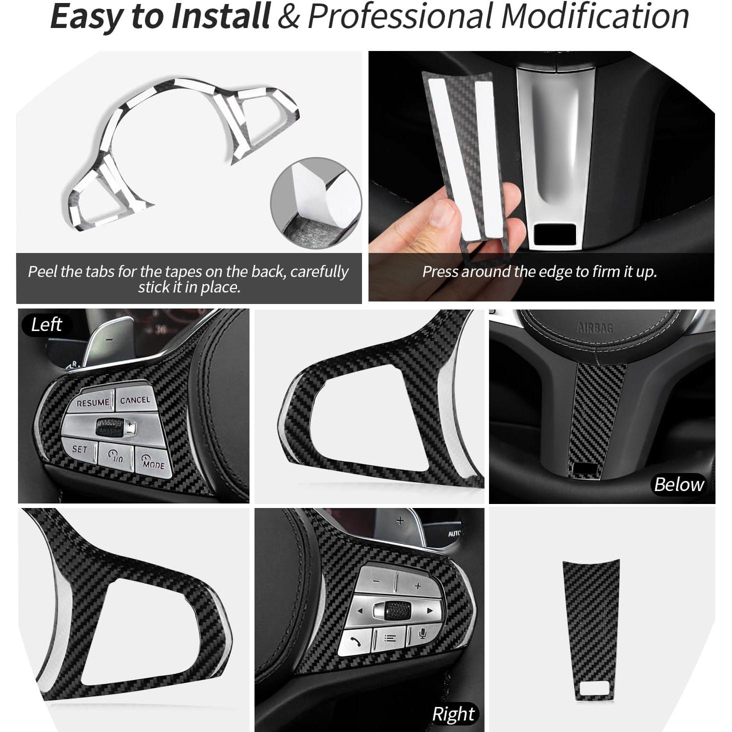 Cubierta de volante T-carbon para BMW 1-8 Series y X2-X7