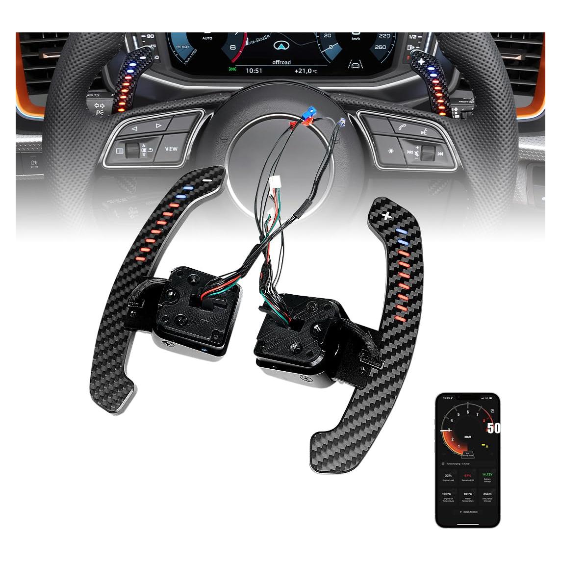 Palancas de Cambio LED TDD para Audi B9 A1 A2 A3 A4 A5 Q2 Q3 Q4 Q5