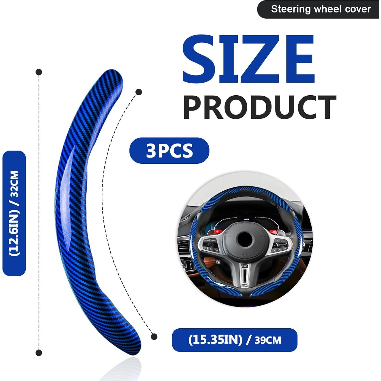 Cubierta de Volante de Fibra de Carbono FDCTSD Azul 3 Piezas
