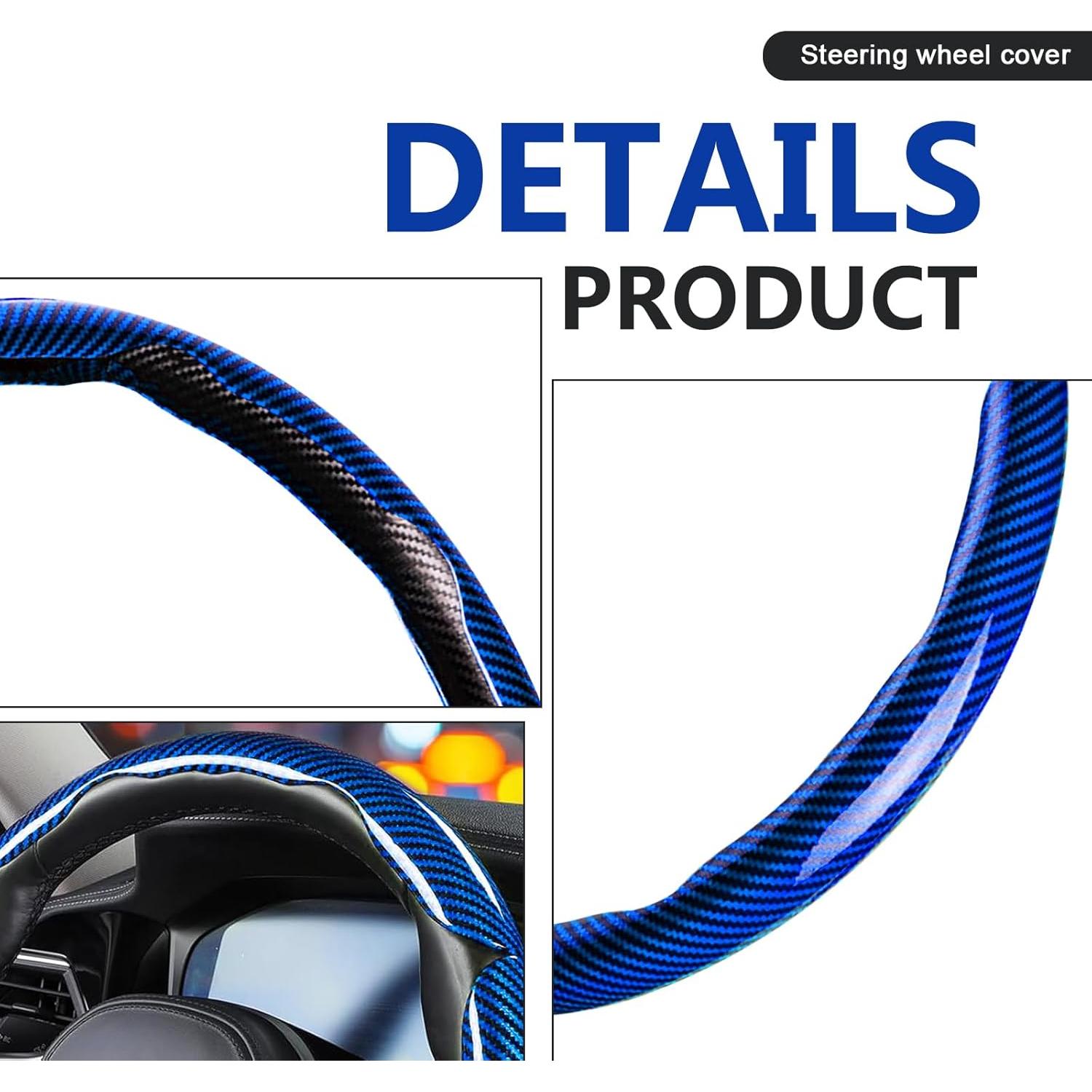 Cubierta de Volante de Fibra de Carbono FDCTSD Azul 3 Piezas