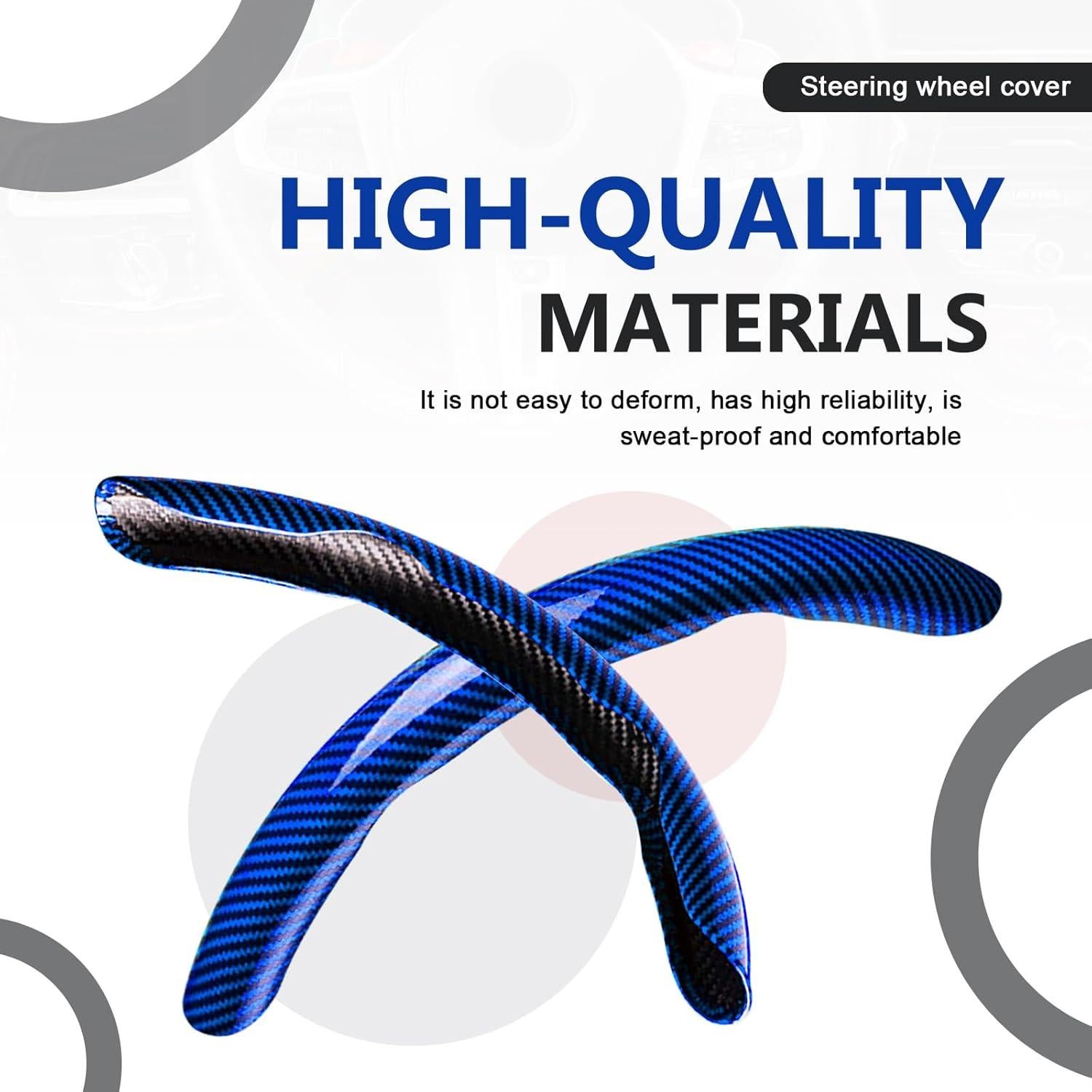 Cubierta de Volante de Fibra de Carbono FDCTSD Azul 3 Piezas