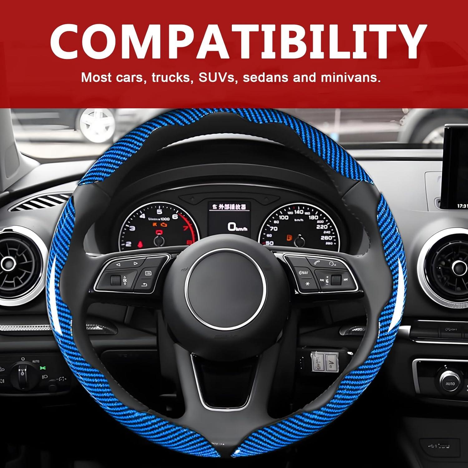 Cubierta de Volante de Fibra de Carbono FDCTSD Azul 3 Piezas