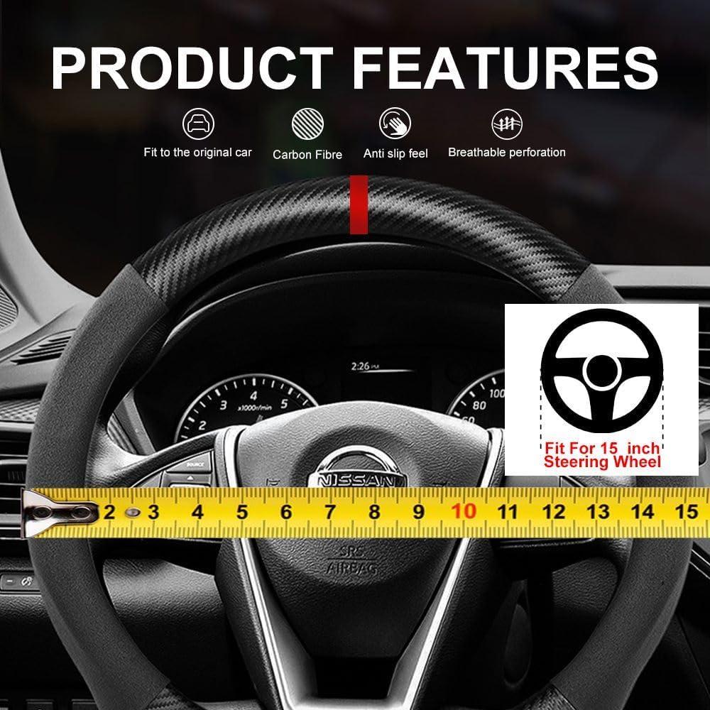 Cubierta de Volante K LAKEY Suede D 15" Antideslizante Ford