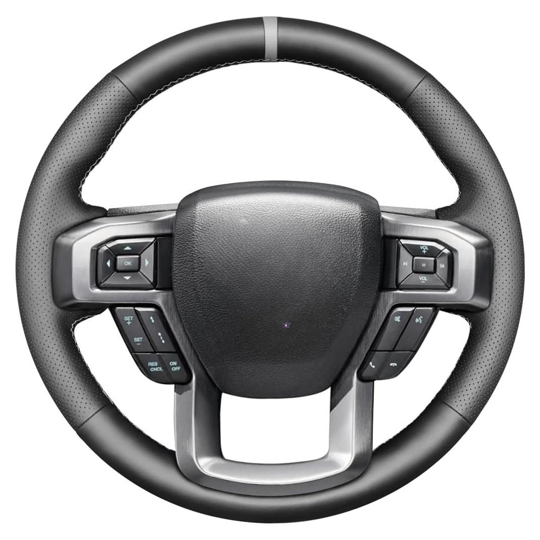 Cubierta de Volante de Cuero Genuino MEWANT para Ford F-150/F-250/F-350/F-450/F-550/F-600/F-650