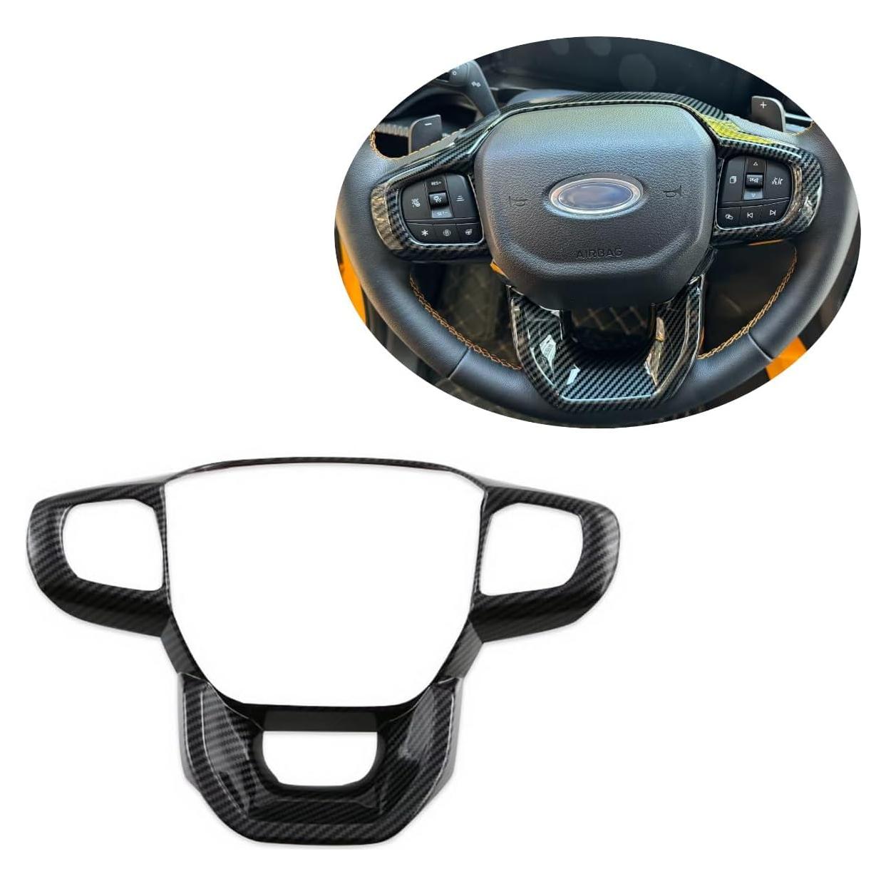 Cubierta de Volante Korlot para Ford Ranger 2024 - Fibra de Carbono