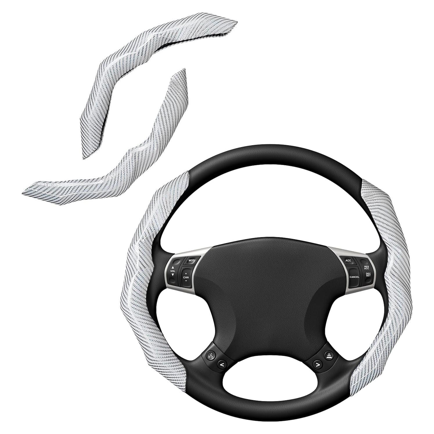 Cubierta de Volante RYCELYSIAN Universal Antideslizante Blanca